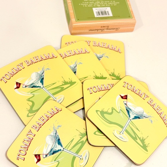 Tommy Bahama Golf Coasters Set 6 - Picture 2 of 5